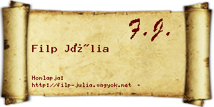 Filp Júlia névjegykártya
