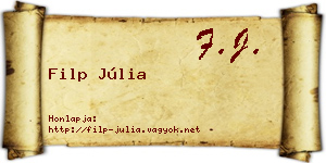 Filp Júlia névjegykártya